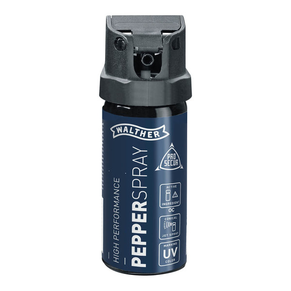 Walther Pro Secur Pfeffer Spray 53 ml, mit konischem Strahl, Schutzkappe