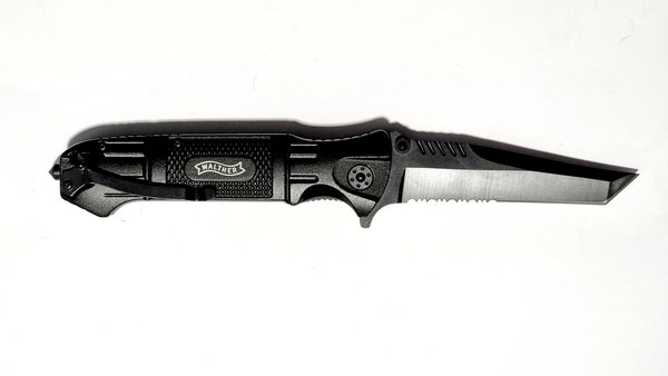 Walther BTTK, Messer   440C - Stahl , schwarz mit Nylon Holster