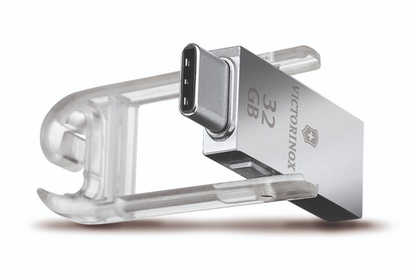 Jetsetter @ work Alox, kleines Taschenmesser silber mit USB-Stick