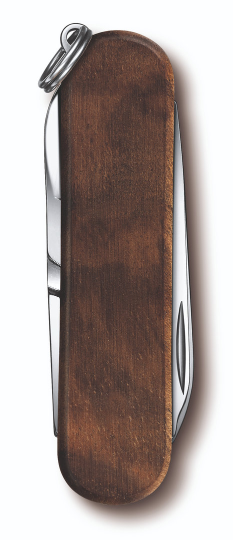 Victorinox Classic SD Wood, Taschenmesser, Multifunktional-Messer, Holzbeschallung, ab 18J