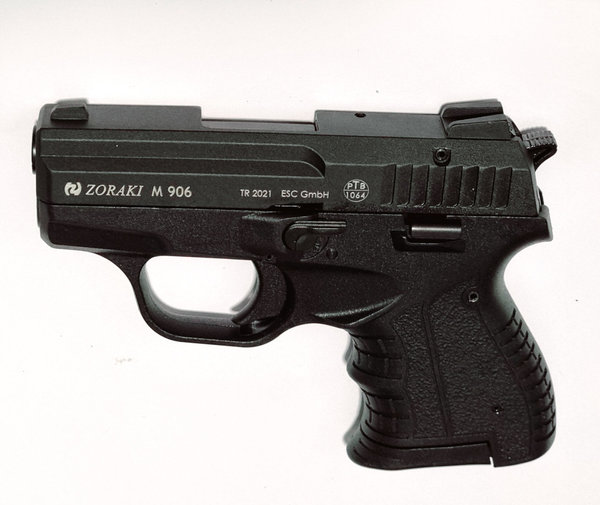 Zoraki 906, schwarz 9 mm P.A. Knall, frei ab 18 Jahren, kleine Gas-Signal Pistole