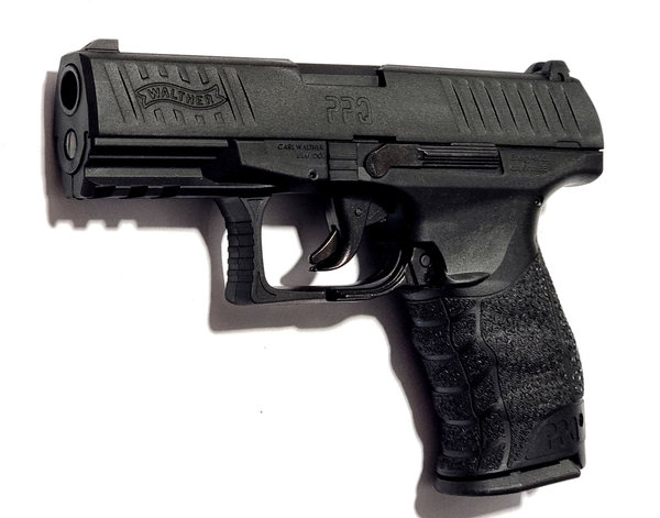 Walther PPQ   6 mm BB Airsoft Federdruck Pistole, PSS, schwarz-matt Schlitten, 0,5 Joule, ab 14 J.