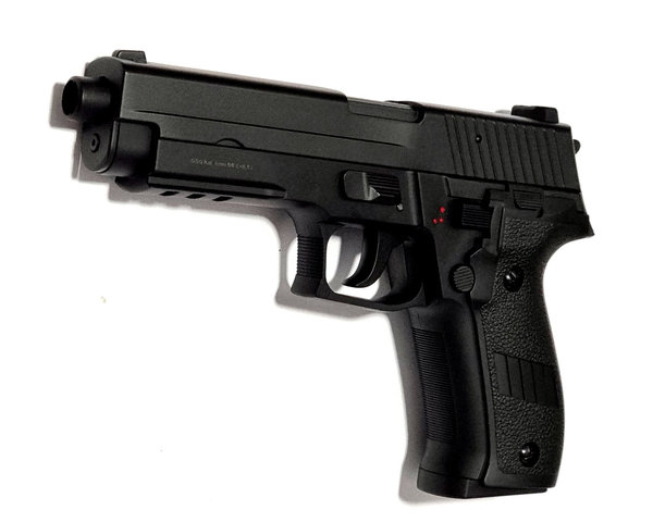 GSG P226 CM122 Metallschlitten, Elektrische Airsoft Pistole 6 mm, schwarz, 0,5 Joule, ab 14 Jahren