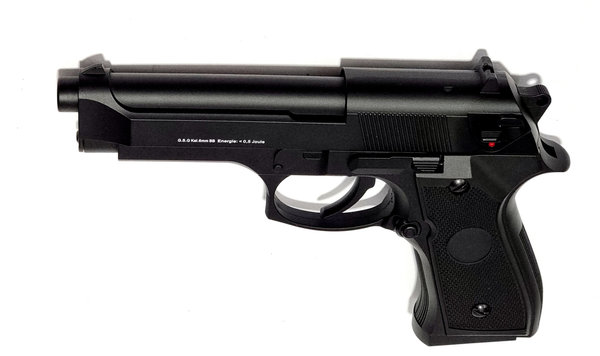 GSG M 92 Vollmetall 6 mm  elektrische Airsoft Pistole , 0,5 Joule, schwarz, ab 14 J.