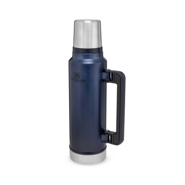 Stanley Classic Vakuum Flasche 1,4 L blau, mit klappbarem Griff,  bis zu 40 Stunden heißen Getränke