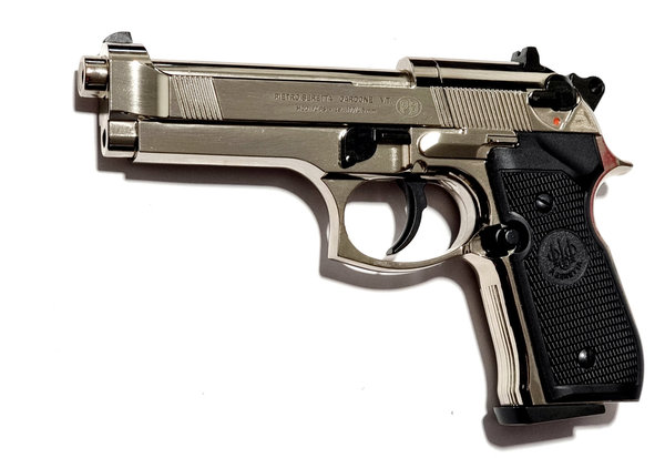 Beretta M 92 FS 4,5 mm (.177) Diabolo - Polished Chrome Airgun CO2, 4 Joule, ab 18 J.