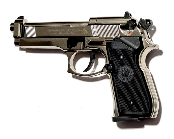 Beretta M 92 FS 4,5 mm (.177) Diabolo - Polished Chrome Airgun CO2, 4 Joule, ab 18 J.