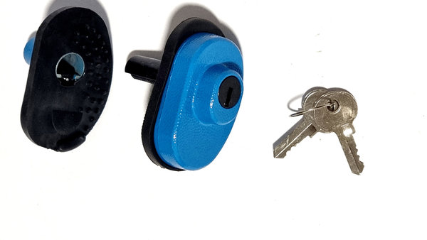 Walther ProSecur Abzugschloss mit 2 Schlüsseln und Gummipolster, blau/schwarz