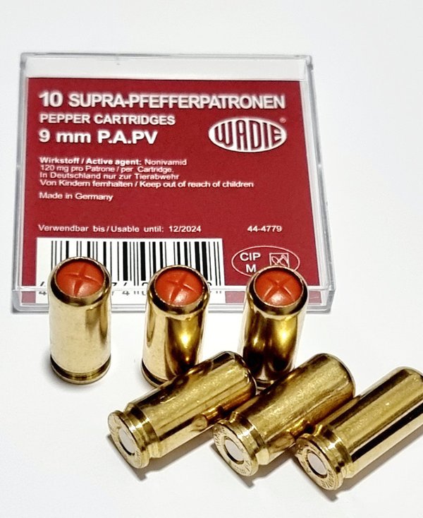 Wadie Pfefferpatronen Supra Kal. 9mm P.A. PV