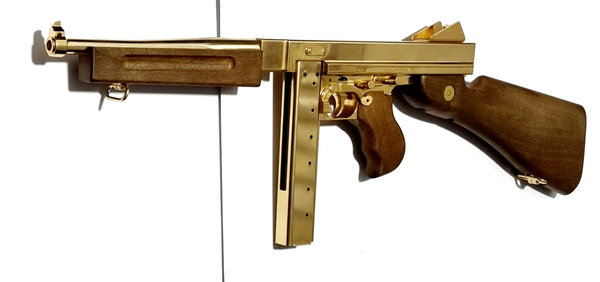 Legends M1A1 Legendary 4,5 mm (.177) BB Luftgewehr, CO2, Gold-Holzimitat, 3,0 J