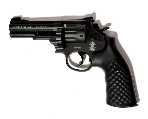 Smith & Wesson Mod. 586 4 "CO2 Revolver Kal. 4,5mm (.177) Diabolo schwarz, 4,0 J
