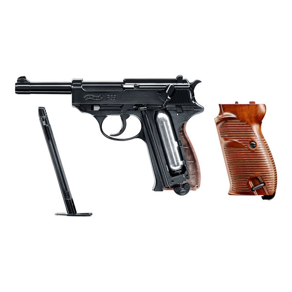 Walther P38 4,5 mm (.177) BB Airgun, CO2 Vollmetall, BlowBack, 3 Joule