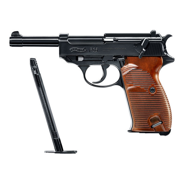 Walther P38 4,5 mm (.177) BB Airgun, CO2 Vollmetall, BlowBack, 3 Joule