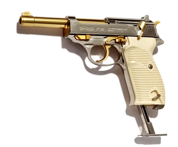 Walther P38 Gold Limited Edition 4,5 mm (.177) BB Luftpistole CO2, Blow Back, 3 Joule