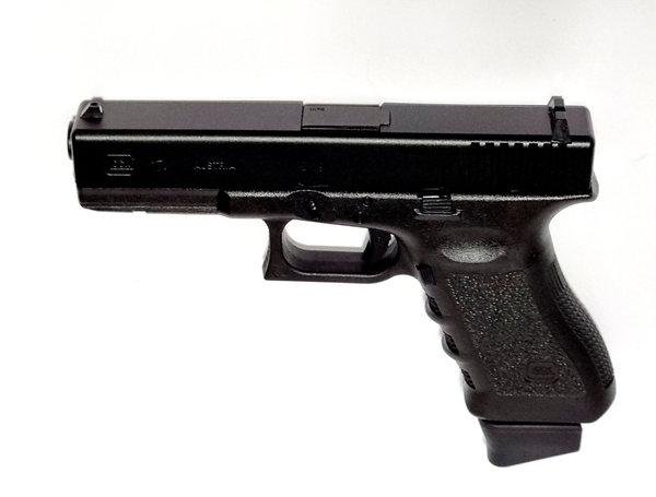 Glock 17 Deluxe 6 mm BB Airsoft CO2, 1,0 J., Blow Back, einstellbare Shoot-Up,CNC gefr. Aluschlitten