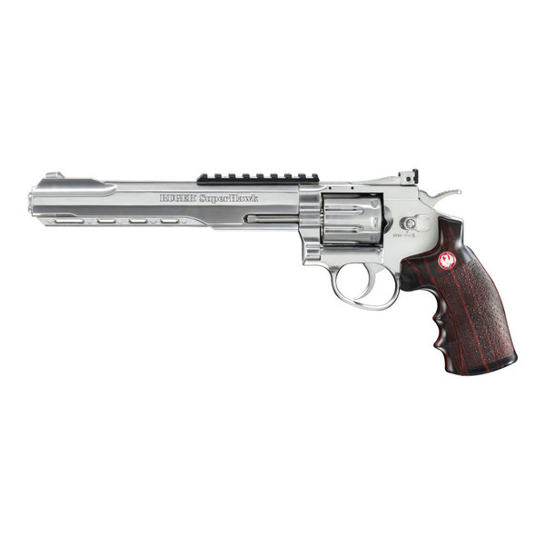 Ruger "SuperHawk 8" 6 mm BB - Silber Airsoft Revolver CO2, 4,0 Joule, Vollmetall