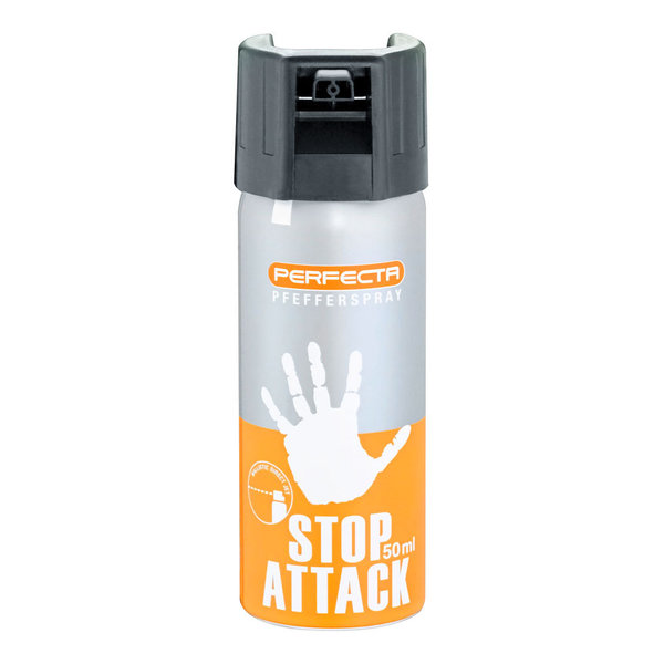Perfecta Stop Attack Pfefferspray 50 ml - ballistischer Strahl Selbstverteidigung Abwehrspray