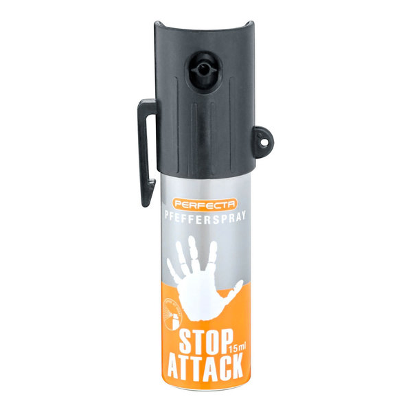Perfecta Stop Attack Pfefferspray 15 ml - konischer Strahl Selbstverteidigung Abwehrspray