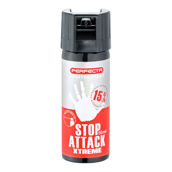 Perfecta Stop Attack Pfefferspray X-Treme 50 ml - ballistischer Strahl Selbstverteidigung Abwehrspr
