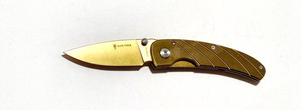 Umarex Elite Force EF149 Einhandmesser mit Gürtelclip, goldfarbig