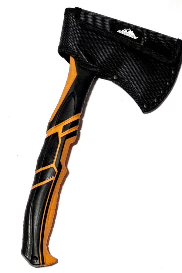 Alpina Sport ODL Axt mit rutschfestem Griff inkl. Nylon-Holster, orange/schwarz