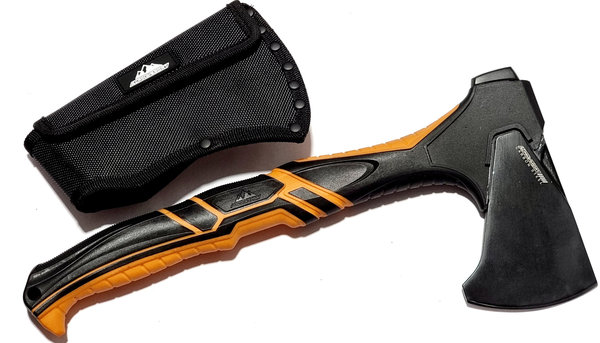 Alpina Sport ODL Axt mit rutschfestem Griff inkl. Nylon-Holster, orange/schwarz