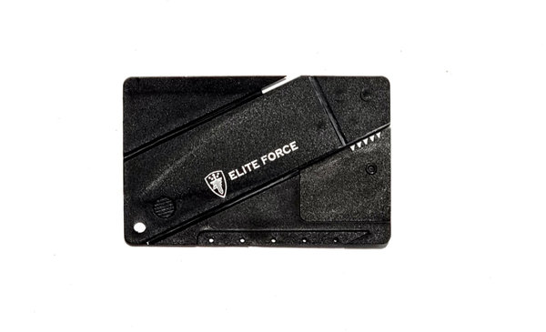 Elite Force Mission Knife 420 Stainless Steel, Messer im Kreditkartenformat, schwarz