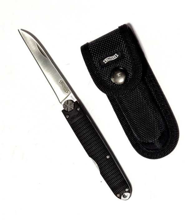 Walther  MPK Taschenmesser ,Zweihandmesser 440 C mit Nylon-Holster, schwarz
