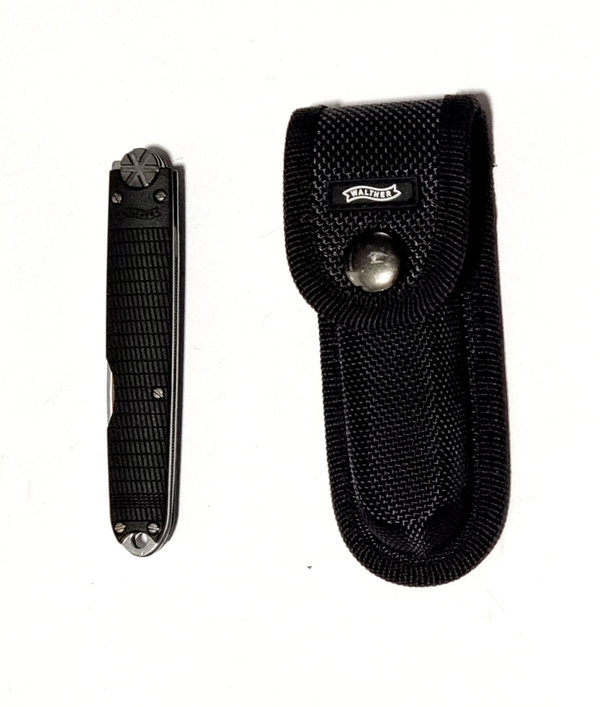 Walther  MPK Taschenmesser ,Zweihandmesser 440 C mit Nylon-Holster, schwarz