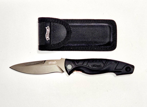 Walther TFK - Traditional Folding Knife, 440C Stahl, mit Nylon Holster