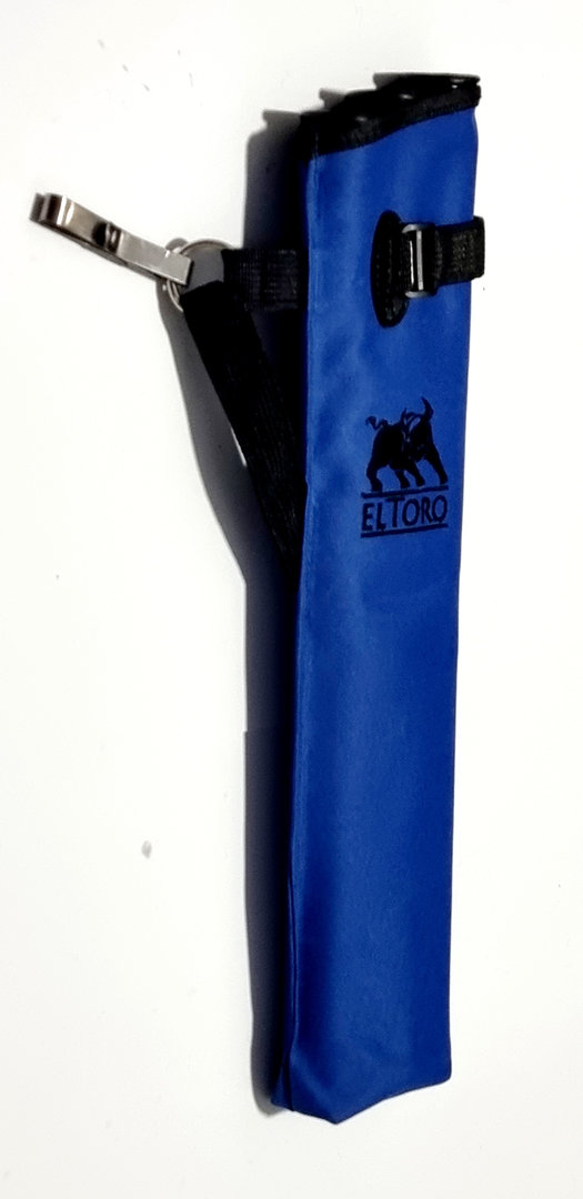 EL TORO Seitenköcher Base mit 3 Röhren, mit Schlüsselring und Gürtelclip,  blau