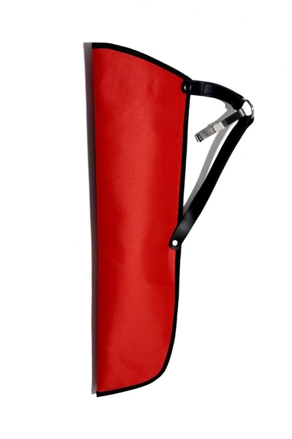 EL TORO Base Seitenköcher mit aufgesetzter Tasche für Rechtshändler, rot/schwarz