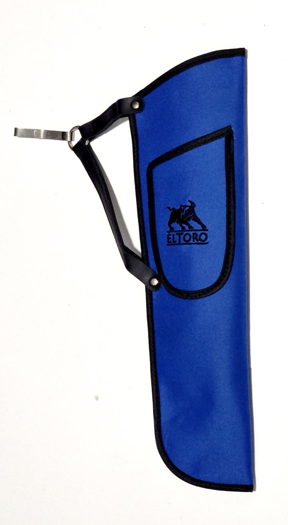 EL TORO Base Seitenköcher mit aufgesetzter Tasche für  Rechtshändler in blau/schwarz
