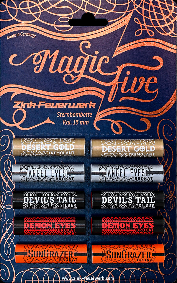 Feuerwerkssortiment Magic Five, 15mm, 10 Teile
