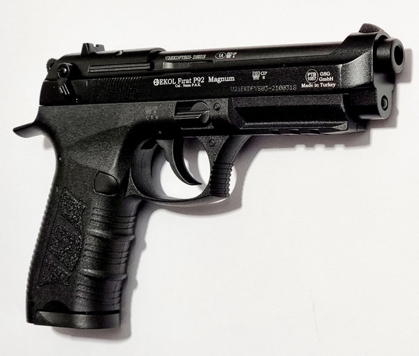 Ekol P92 Magnum,  9mm P.A. Knall, schwarz, Schreckschuss Pistole, 18+,