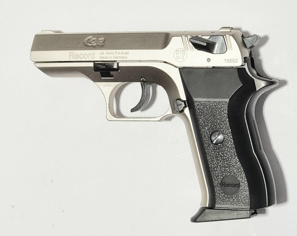 Record Cop, Schreckschuss Pistole, vernickelt, 9 mm P.A. Knall, ab 18 J.