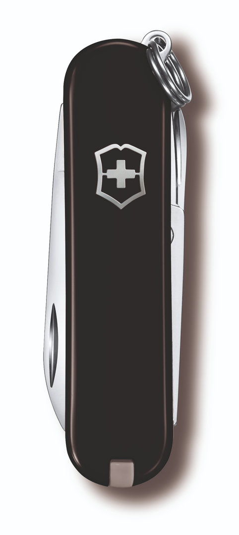 Victorinox Classic schwarz, kleines Taschenmesser mit 7 Funktionen