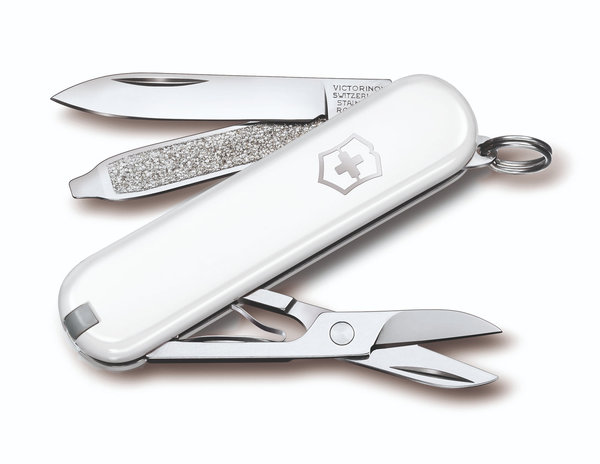 Victorinox Classic weiß , kleines Taschenmesser mit 7 Funktionen