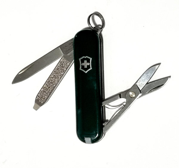 Victorinox Classic dunkel grün, kleines Taschenmesser mit 7 Funktionen