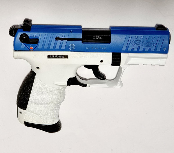 Walther P22Q 9 mm P.A.K. - blau/ weiß, Schreckschuss Pistole