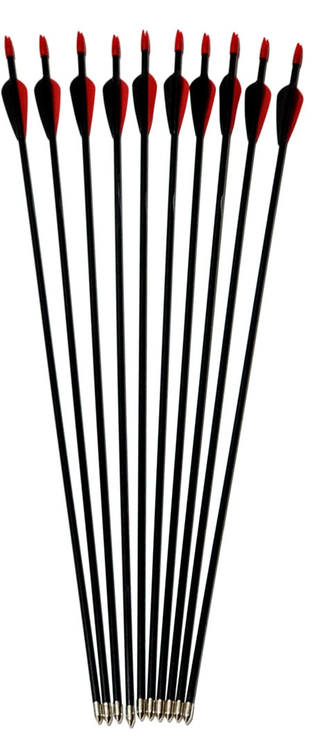 Tropo SPHERE Fiberglaspfeil - Standard Befiederung 26 Zoll -  68 cm für Bögen bis zu 40 Lbs -10Stück
