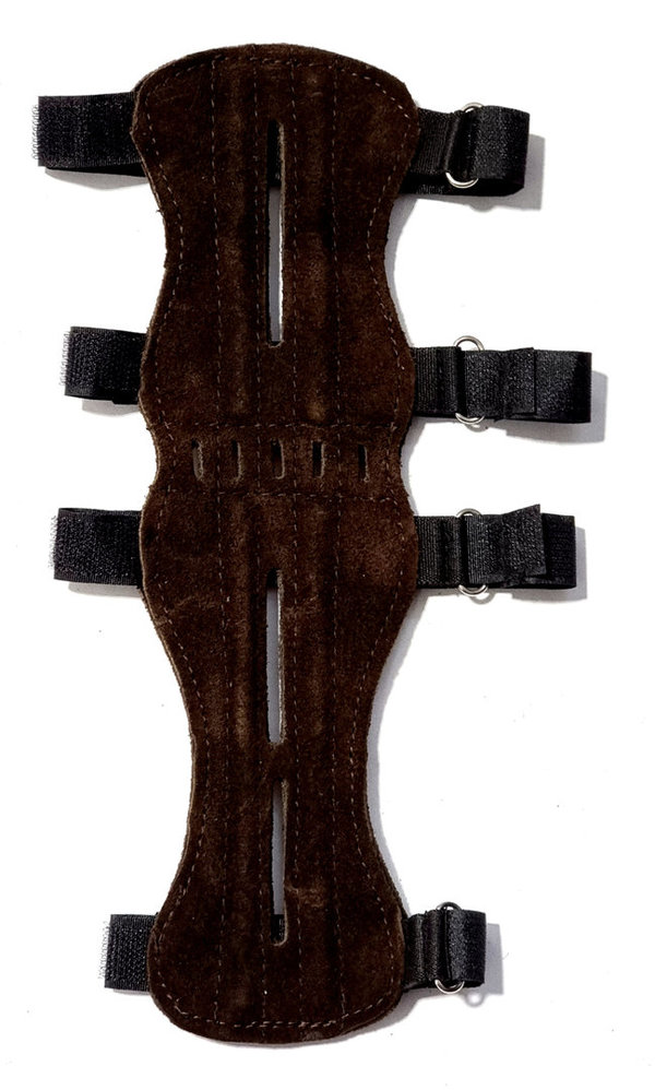 EL TORO Traditioneller Armschutz Mittel 29cm Wildleder dunkel braun