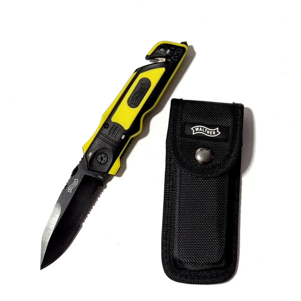 Walther RK - Rescue Knife 440 - Gelb Rettungsmesser, Klappmesser