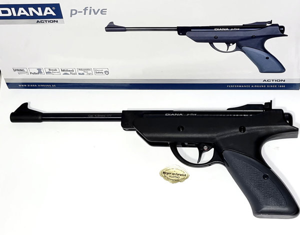 DIANA P-five - Druckluft Pistole mit Federdruck  122 m/s, frei ab 18 J