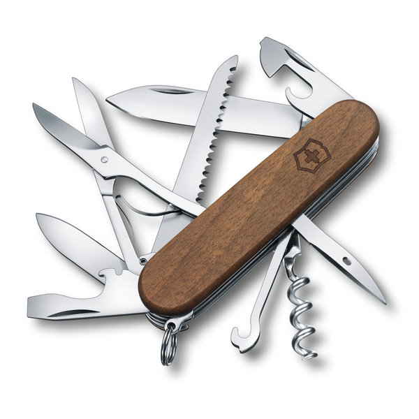 Victorinox Huntsman Wood -  Mittleres Taschenmesser mit Schalen aus Nussbaumholz