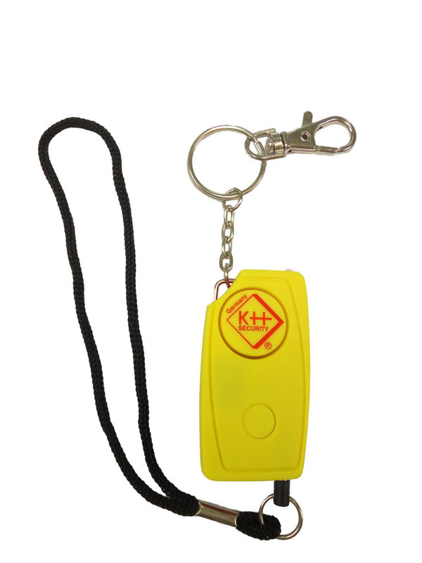 Personenschutzalarm gelb - extrem lauter Alarm mit ca. 120dB - mit LED - nur 22 G